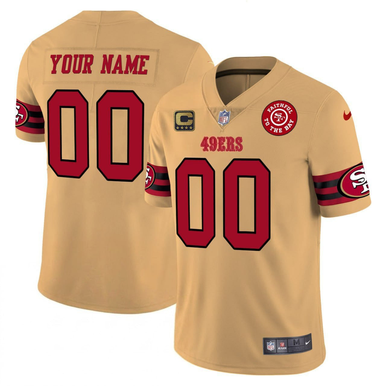 San Francisco 49ers Gold Custom Jersey - Stitched