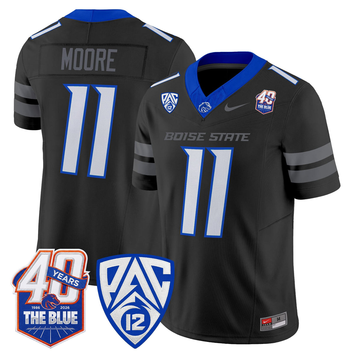  Boise State Broncos 2026 Vapor Limited Jersey - 40th Anniversary Patch -  Stitched