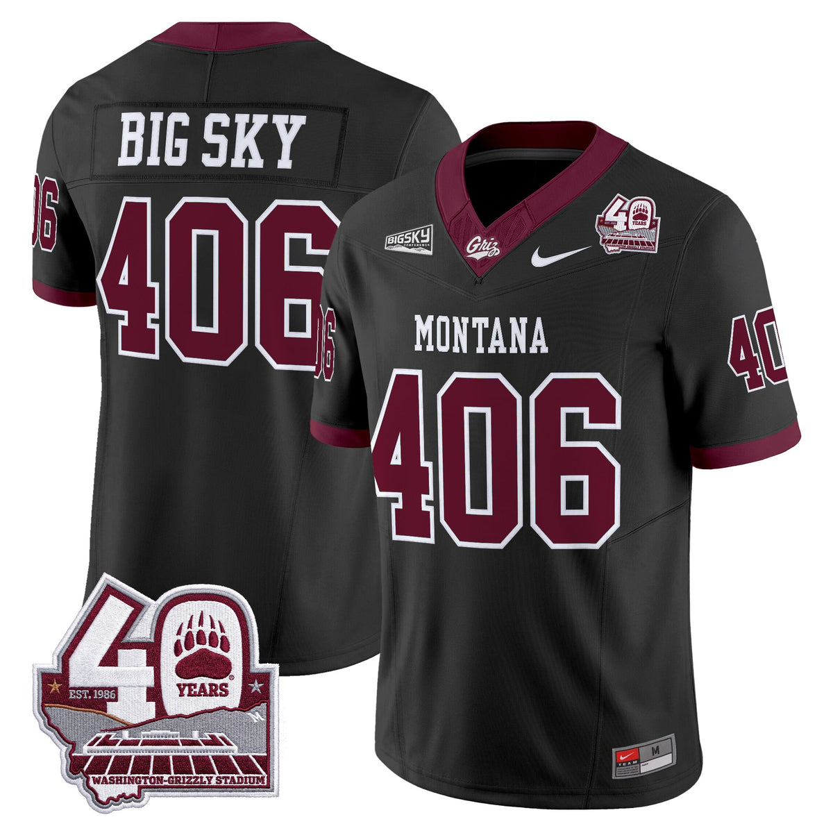  Montana Grizzlies 2026 Vapor Limited Jersey - 40th Anniversary Patch -  Stitched