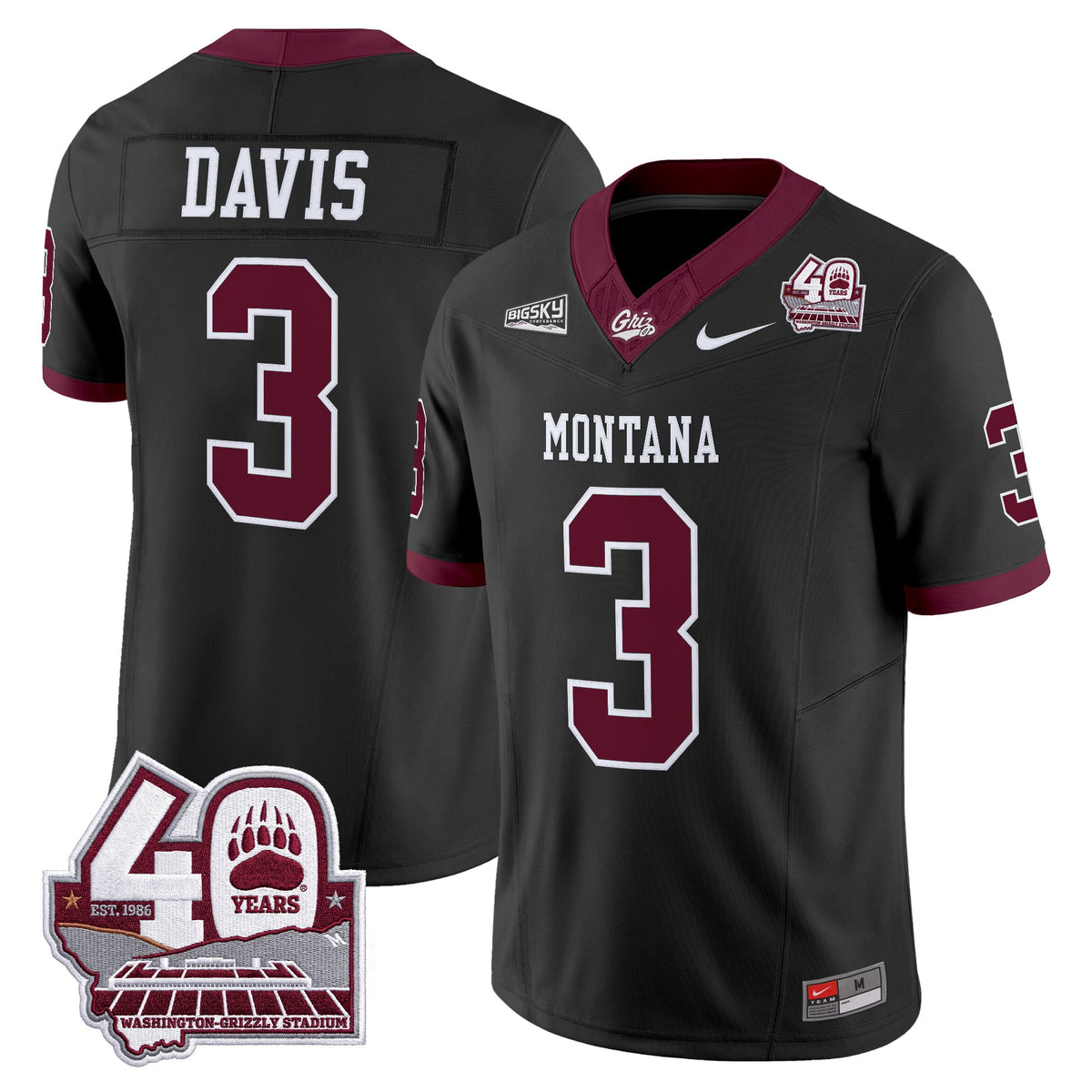  Montana Grizzlies 2026 Vapor Limited Jersey - 40th Anniversary Patch -  Stitched