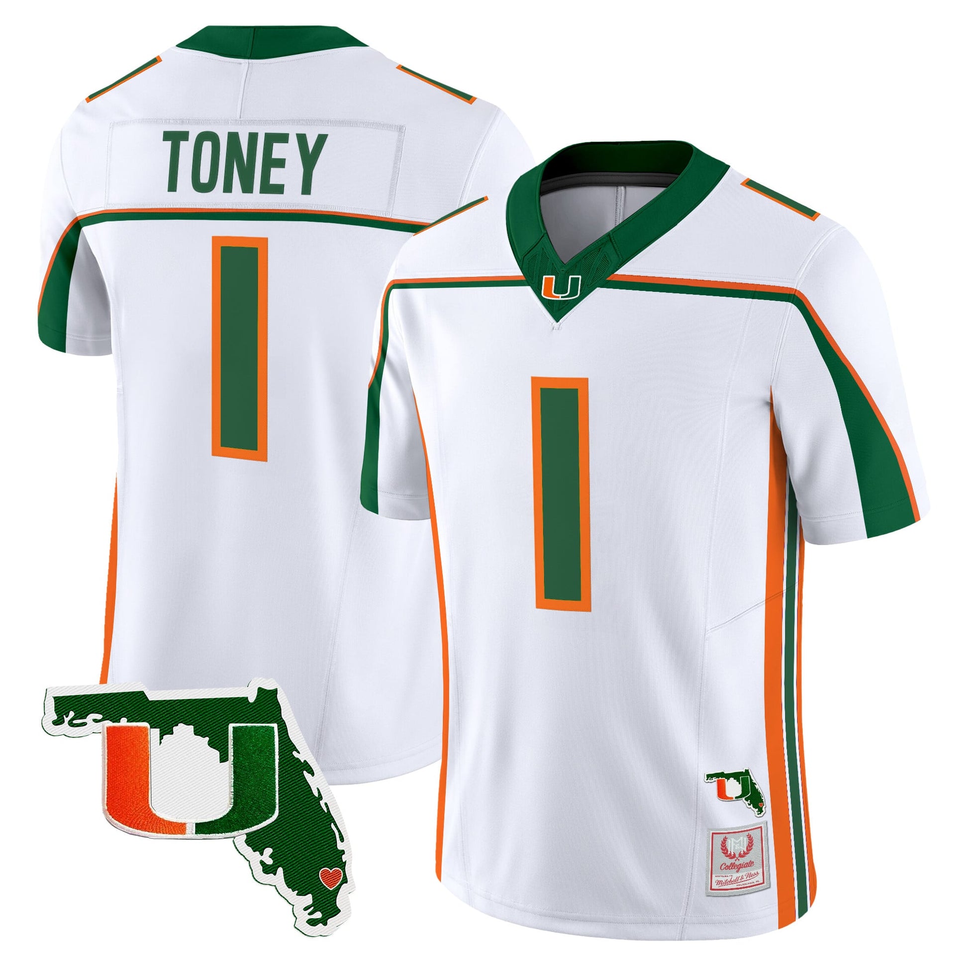 Miami Hurricanes Throwback Vapor Limited Jersey - Florida Patch - Stitched