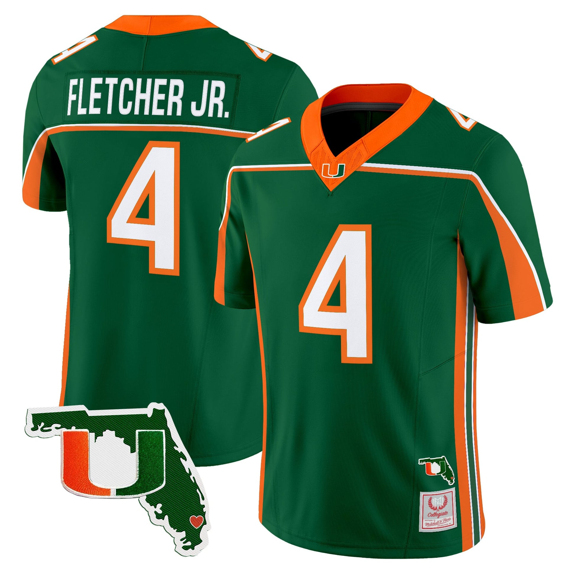 Miami Hurricanes Throwback Vapor Limited Jersey - Florida Patch - Stitched