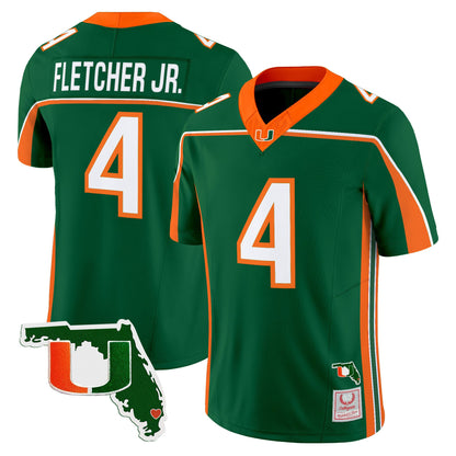 Miami Hurricanes Throwback Vapor Limited Jersey - Florida Patch - Stitched