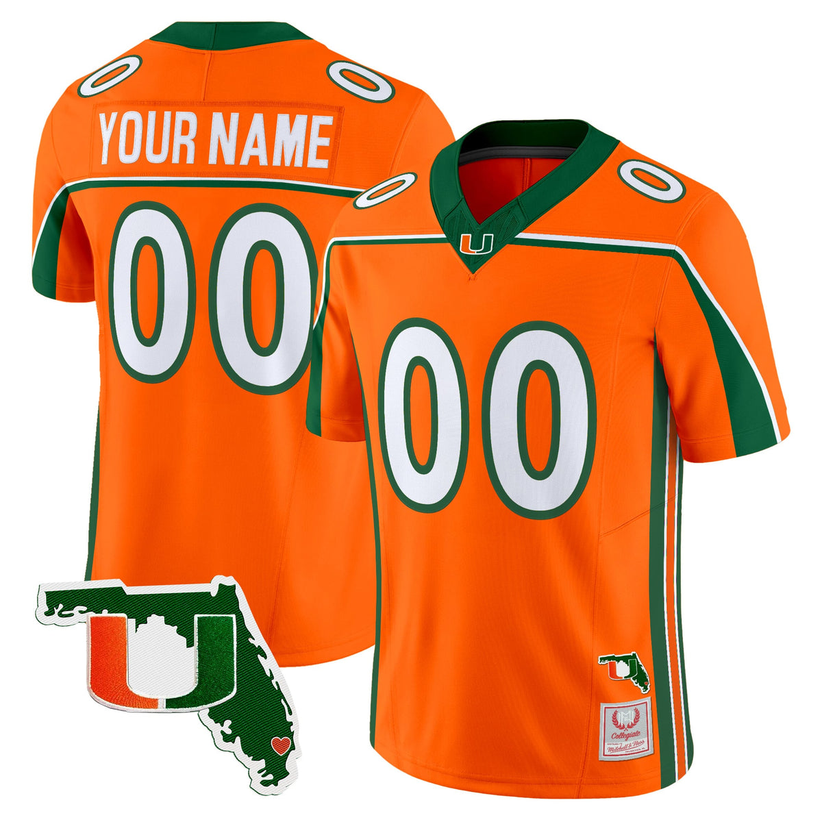 Miami Hurricanes Throwback Vapor Limited Custom Jersey - Florida Patch - Stitched
