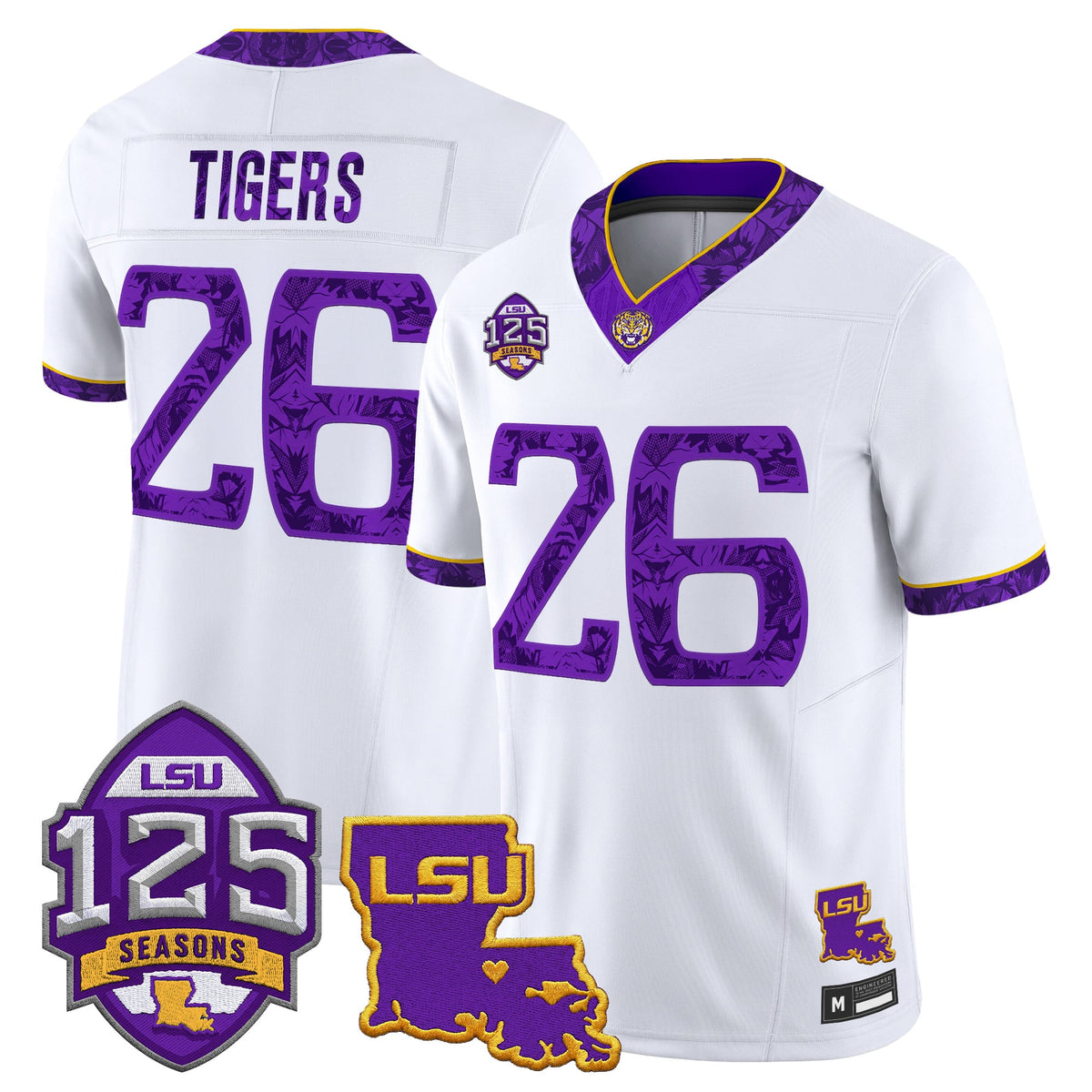 LSU Tigers 'Silent Season of 1918' Vapor Limited Jersey - Louisiana Patch - Stitched