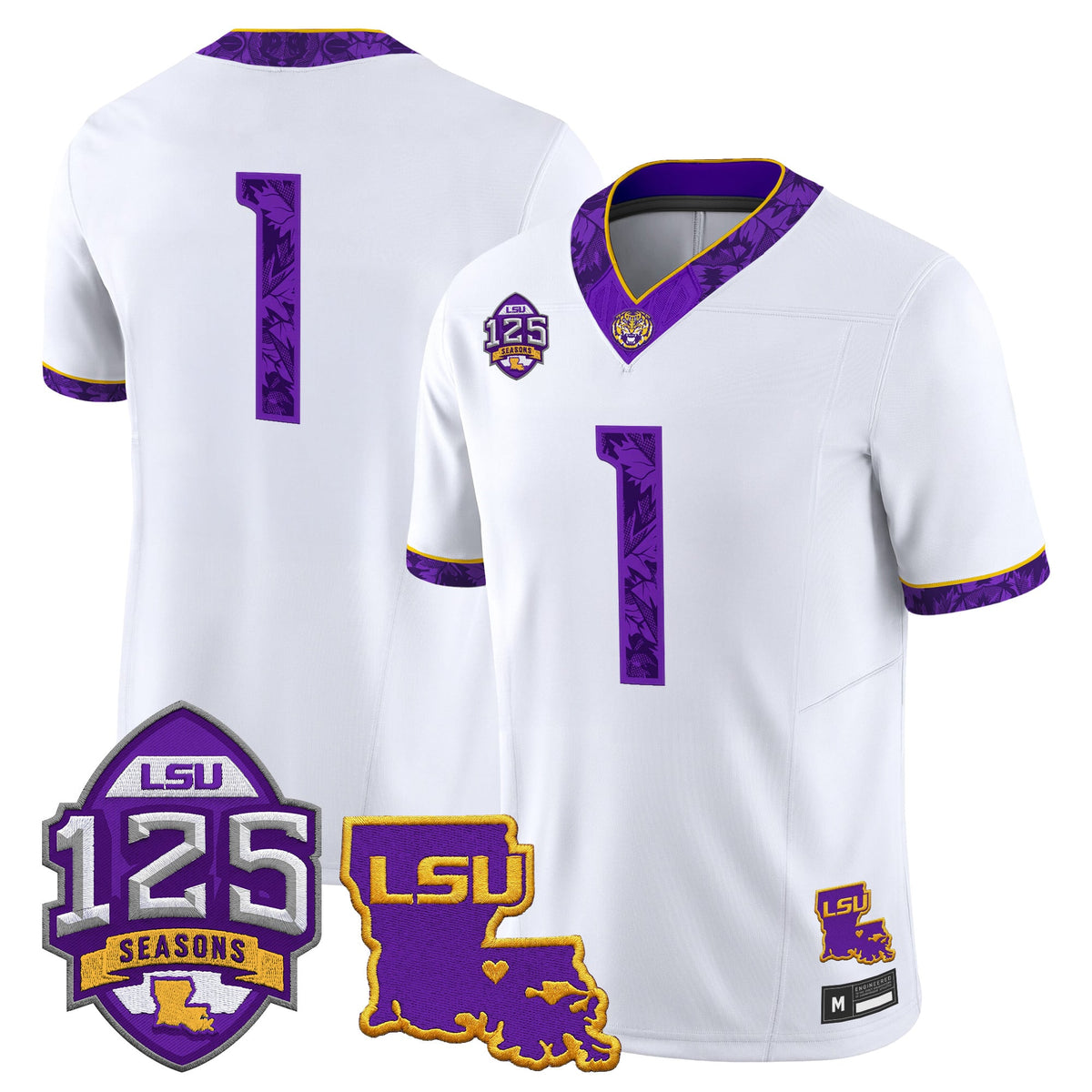 LSU Tigers 'Silent Season of 1918' Vapor Limited Jersey - Louisiana Patch - Stitched