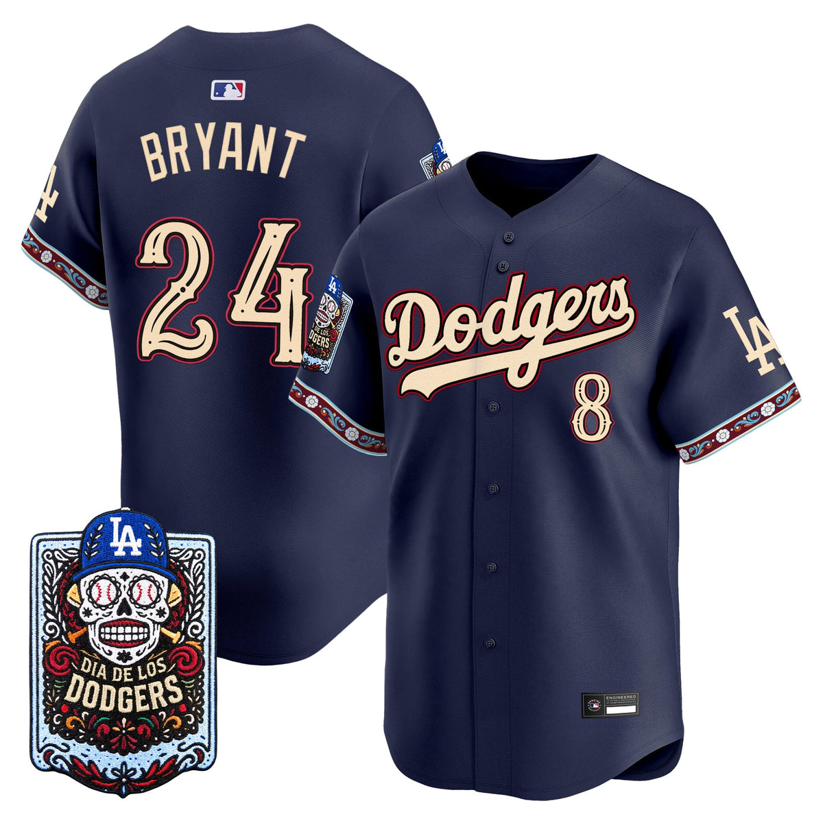 Los Angeles Dodgers Día de los Muertos Vapor Premier Limited Jersey - Stitched