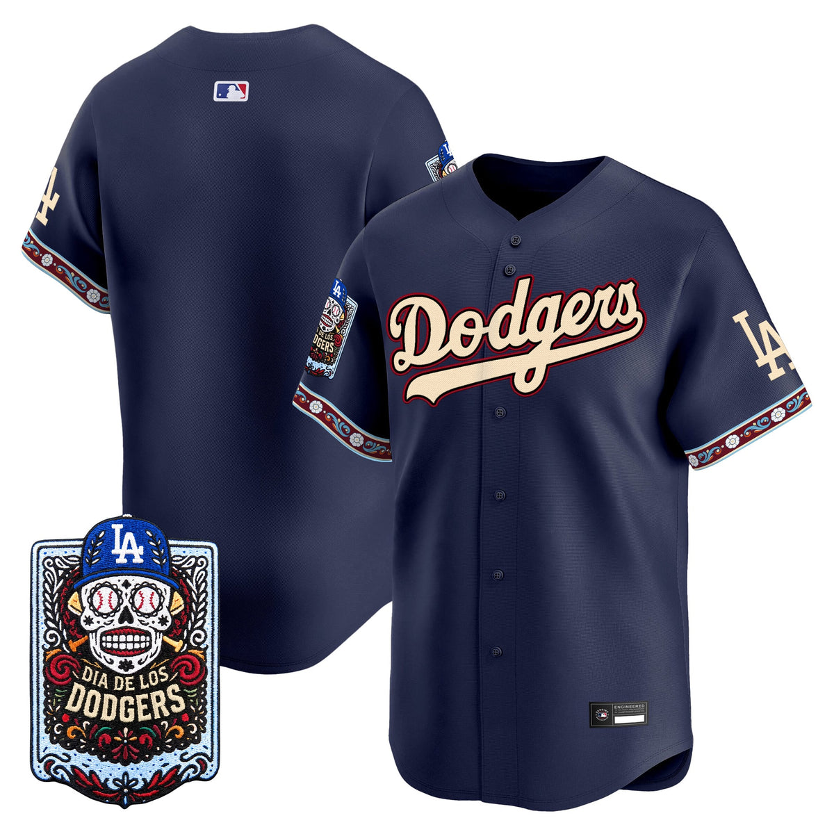 Los Angeles Dodgers Día de los Muertos Vapor Premier Limited Jersey - Stitched