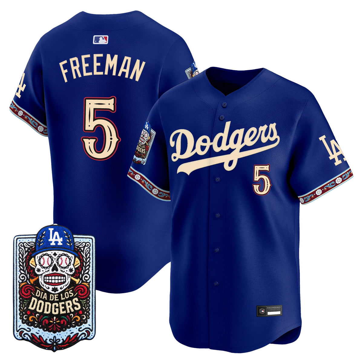 Los Angeles Dodgers Día de los Muertos Vapor Premier Limited Jersey - Stitched