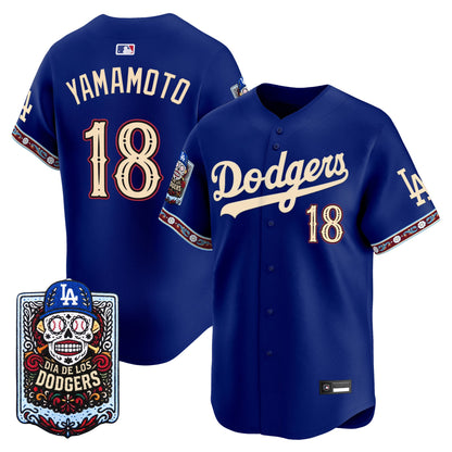 Los Angeles Dodgers Día de los Muertos Vapor Premier Limited Jersey - Stitched