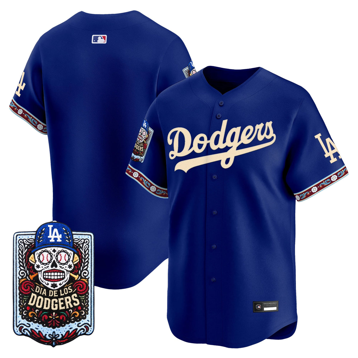Los Angeles Dodgers Día de los Muertos Vapor Premier Limited Jersey - Stitched