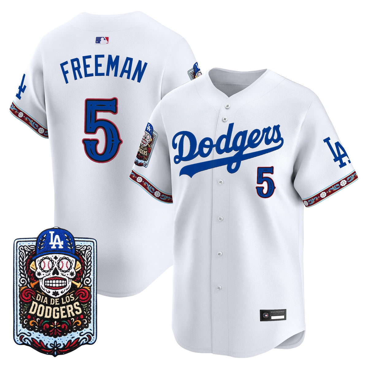 Los Angeles Dodgers Día de los Muertos Vapor Premier Limited Jersey - Stitched