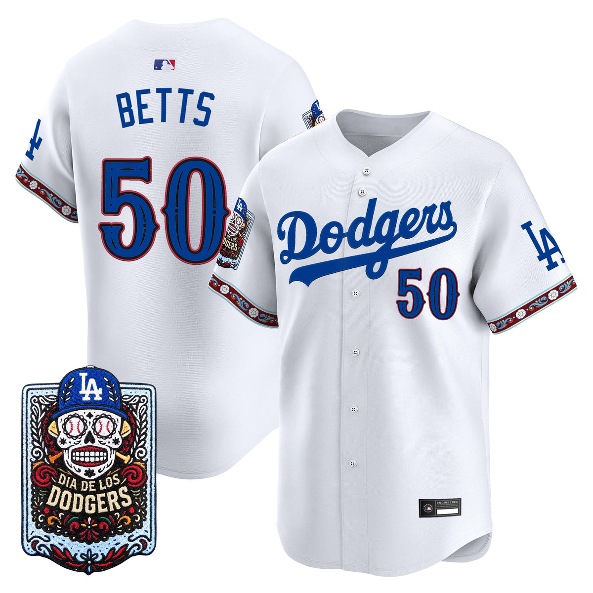 Los Angeles Dodgers Día de los Muertos Vapor Premier Limited Jersey - Stitched