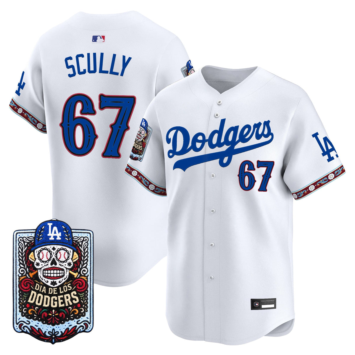 Los Angeles Dodgers Día de los Muertos Vapor Premier Limited Jersey - Stitched