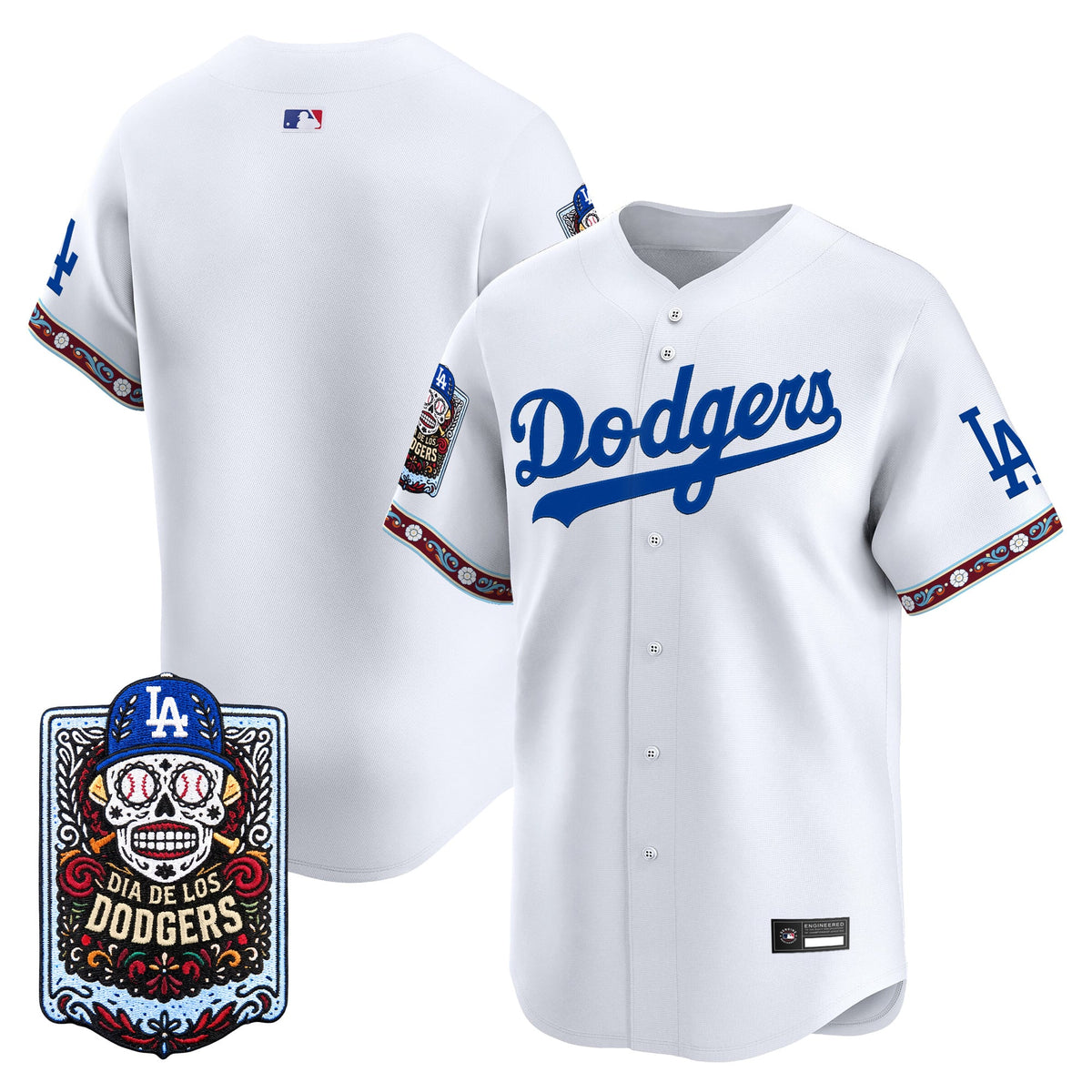 Los Angeles Dodgers Día de los Muertos Vapor Premier Limited Jersey - Stitched