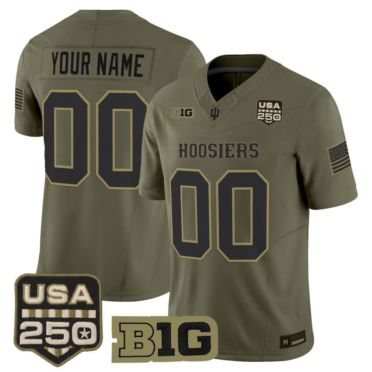 Indiana Hoosiers 2026 Salute to Service Vapor Limited Custom Jersey - Stitched