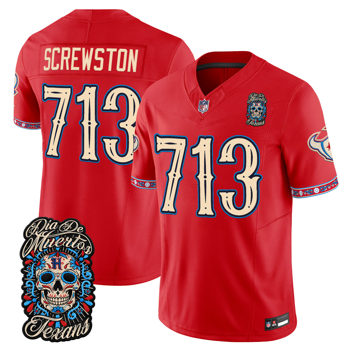  Houston Texans Día de los Muertos Vapor Limited Jersey - Stitched