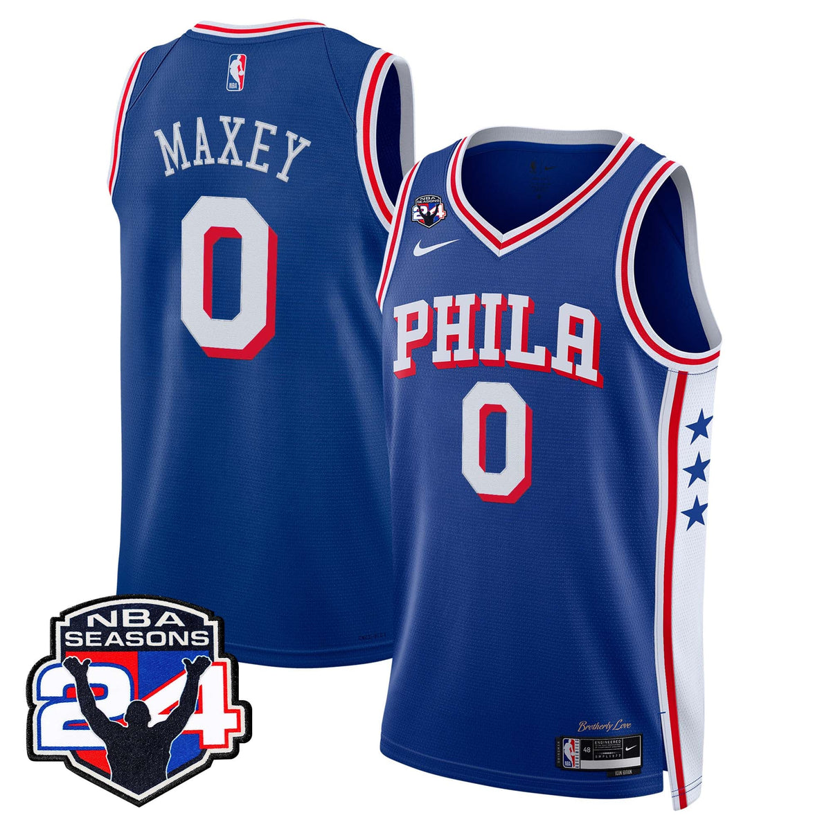  Philadelphia 76ers Swingman Jersey - 24th Season Patch - Stitched