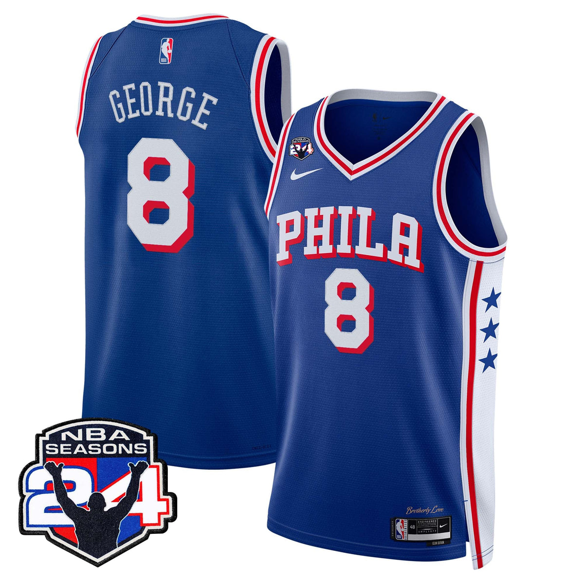  Philadelphia 76ers Swingman Jersey - 24th Season Patch - Stitched