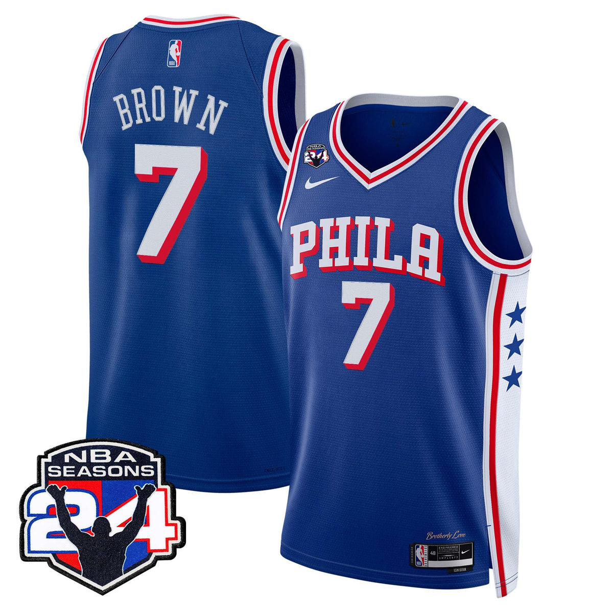  Philadelphia 76ers Swingman Jersey - 24th Season Patch - Stitched