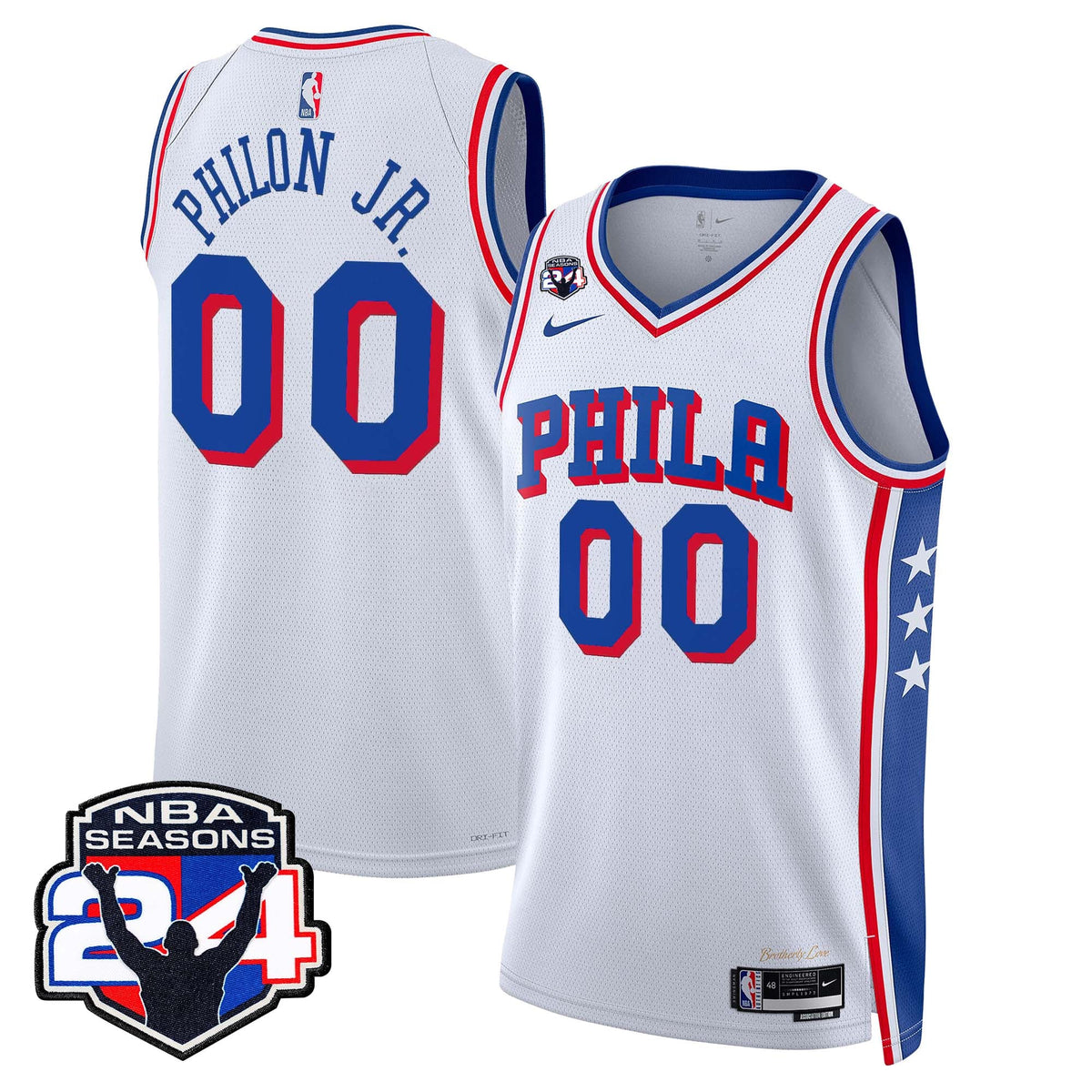  Philadelphia 76ers Swingman Jersey - 24th Season Patch - Stitched