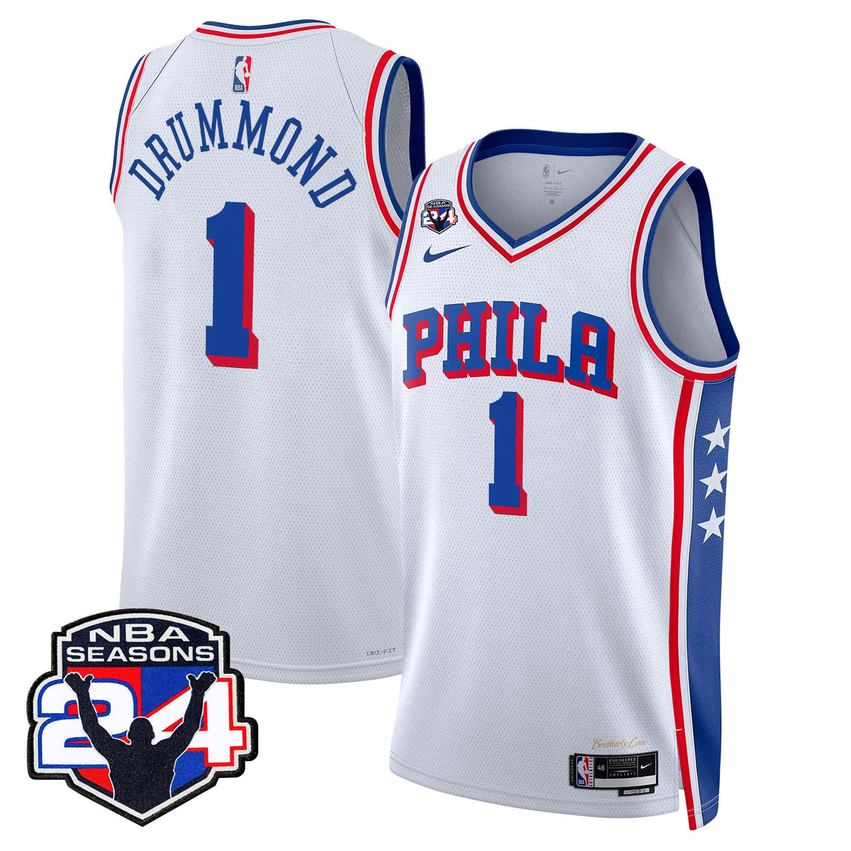  Philadelphia 76ers Swingman Jersey - 24th Season Patch - Stitched