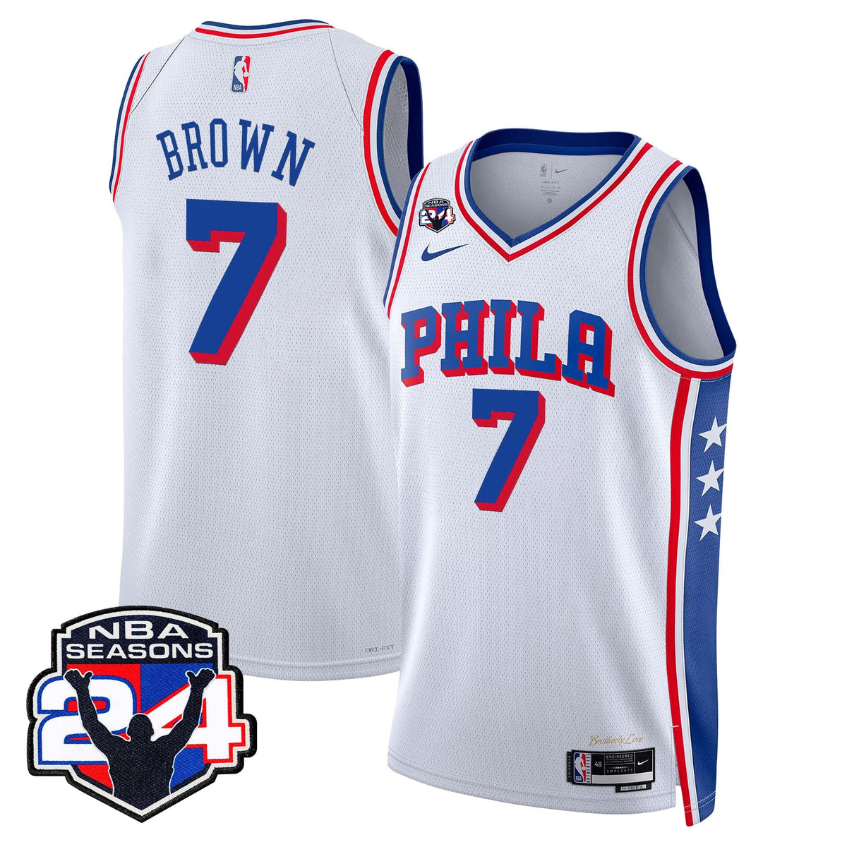  Philadelphia 76ers Swingman Jersey - 24th Season Patch - Stitched