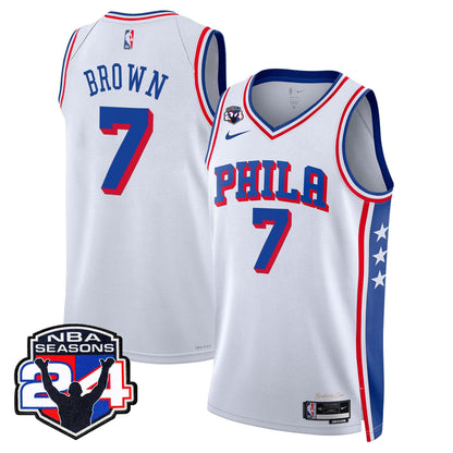  Philadelphia 76ers Swingman Jersey - 24th Season Patch - Stitched