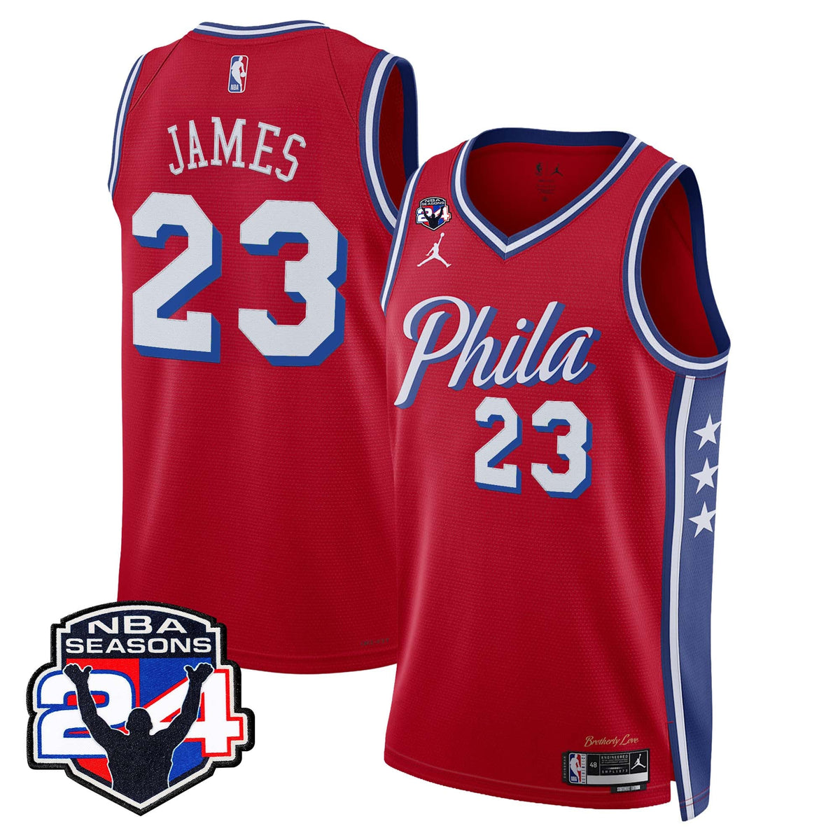  Philadelphia 76ers Swingman Jersey - 24th Season Patch - Stitched