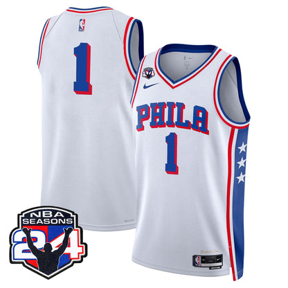  Philadelphia 76ers Swingman Jersey - 24th Season Patch - Stitched