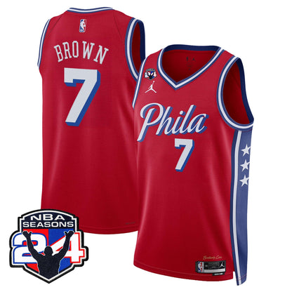  Philadelphia 76ers Swingman Jersey - 24th Season Patch - Stitched