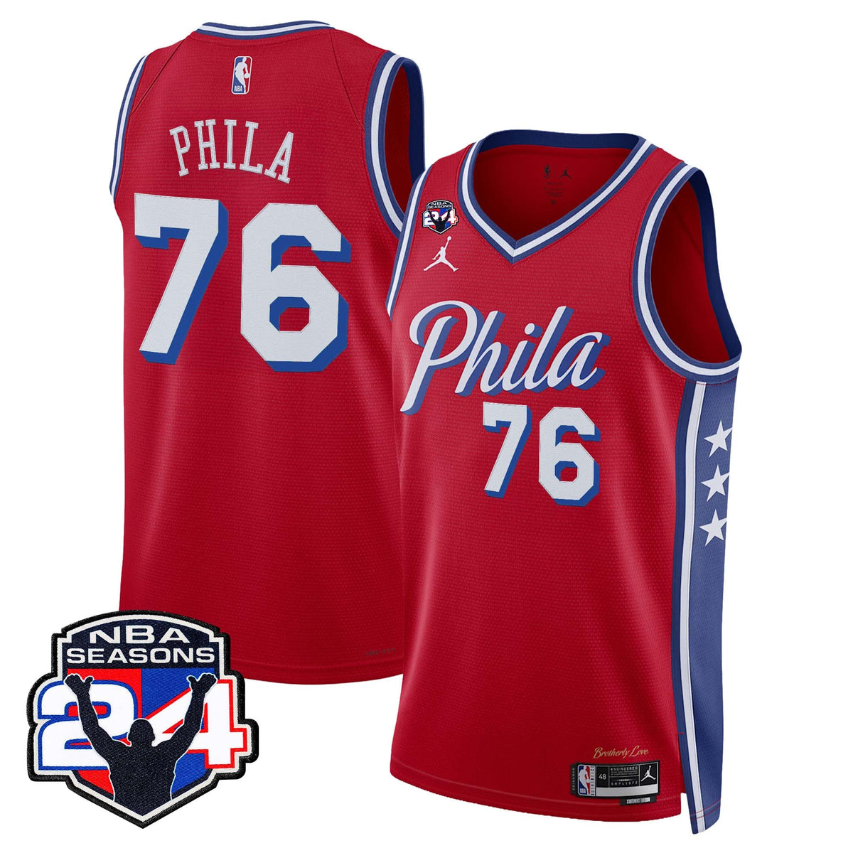  Philadelphia 76ers Swingman Jersey - 24th Season Patch - Stitched