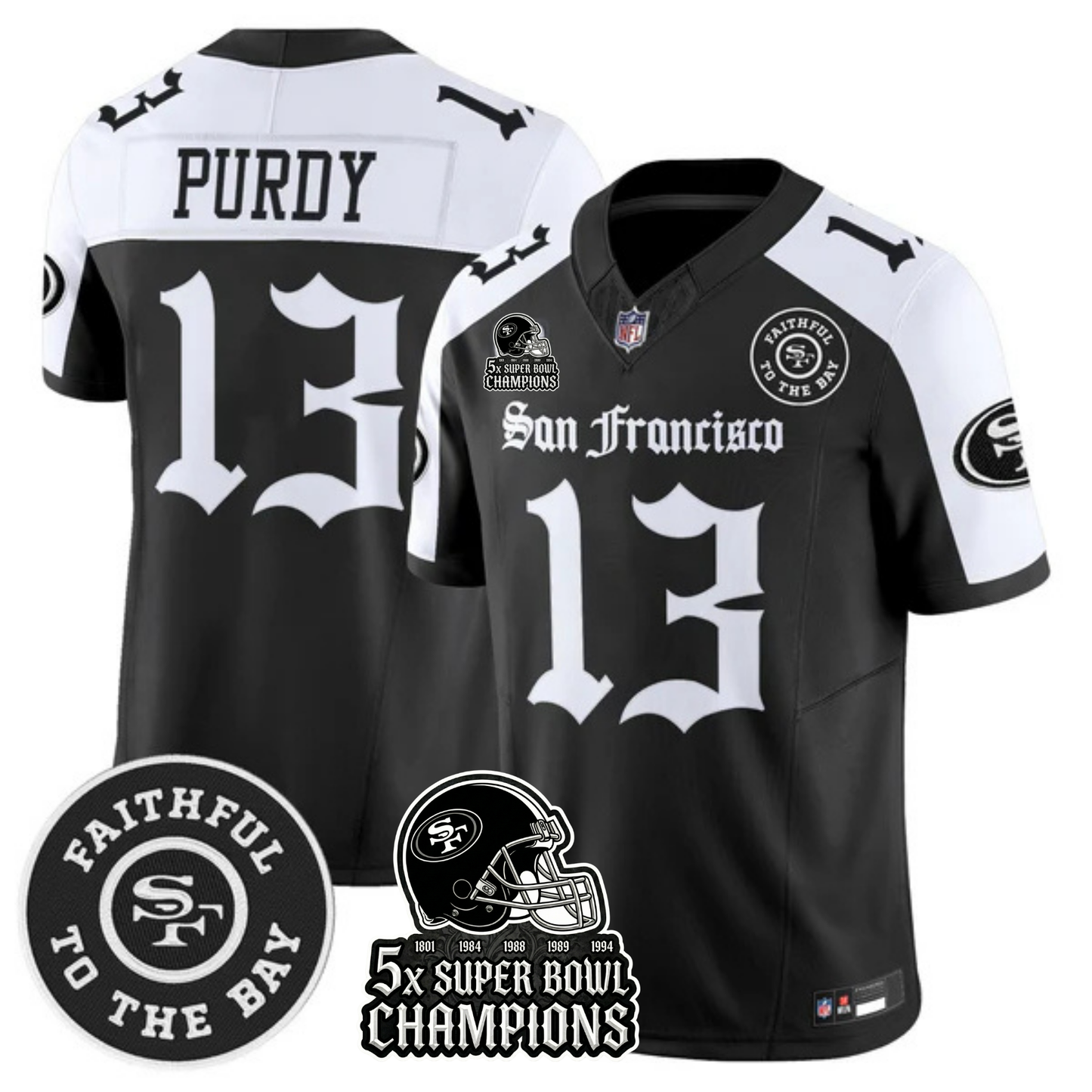 SF 5-Time Champions 'Gothic Edition' Vapor Limited Jersey - All Stitched