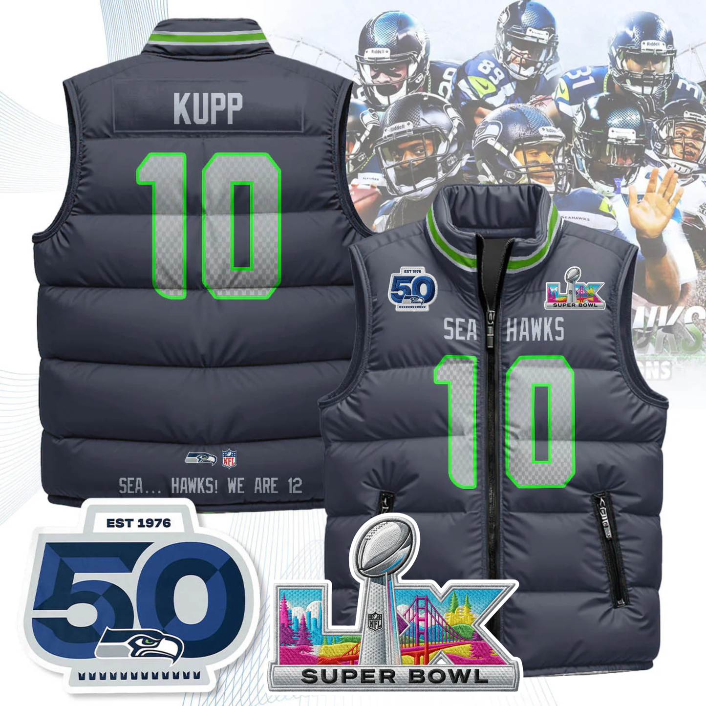 SEA NFC Champions Patch Unisex Puffer Vest