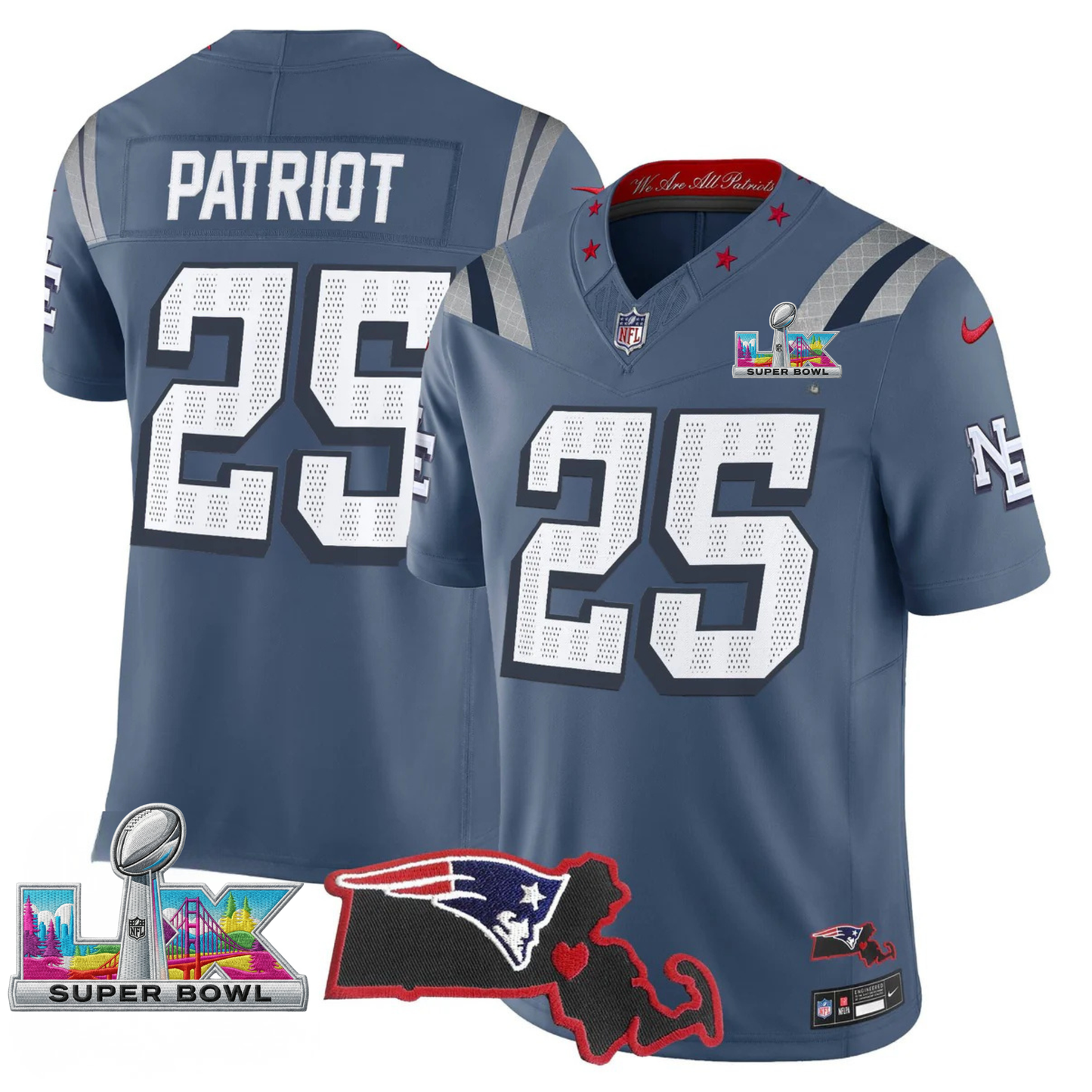 Women's NE SB LX Game Patch Vapor Limited Jersey - All Stitched