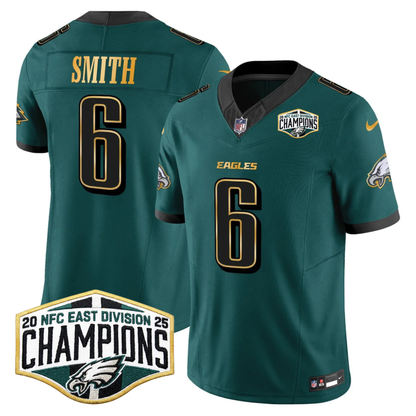 Eagles 2025 NFC East Division Champions Gold Trim Vapor Limited Jersey - All Stitched