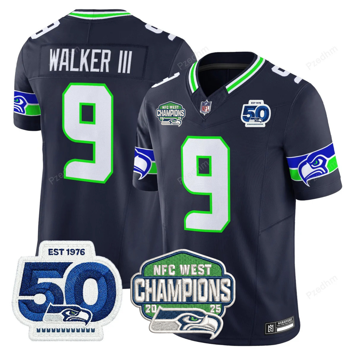 Seattle Seahawks NFC West Division Champions Vapor Limited Jersey V2 - All Stitched