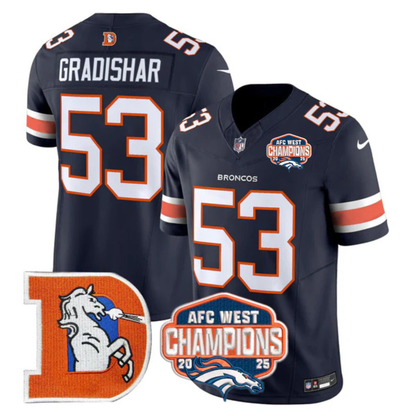 DEN AFC West Champions Patch Throwback Vapor Limited Jersey - All Stitched