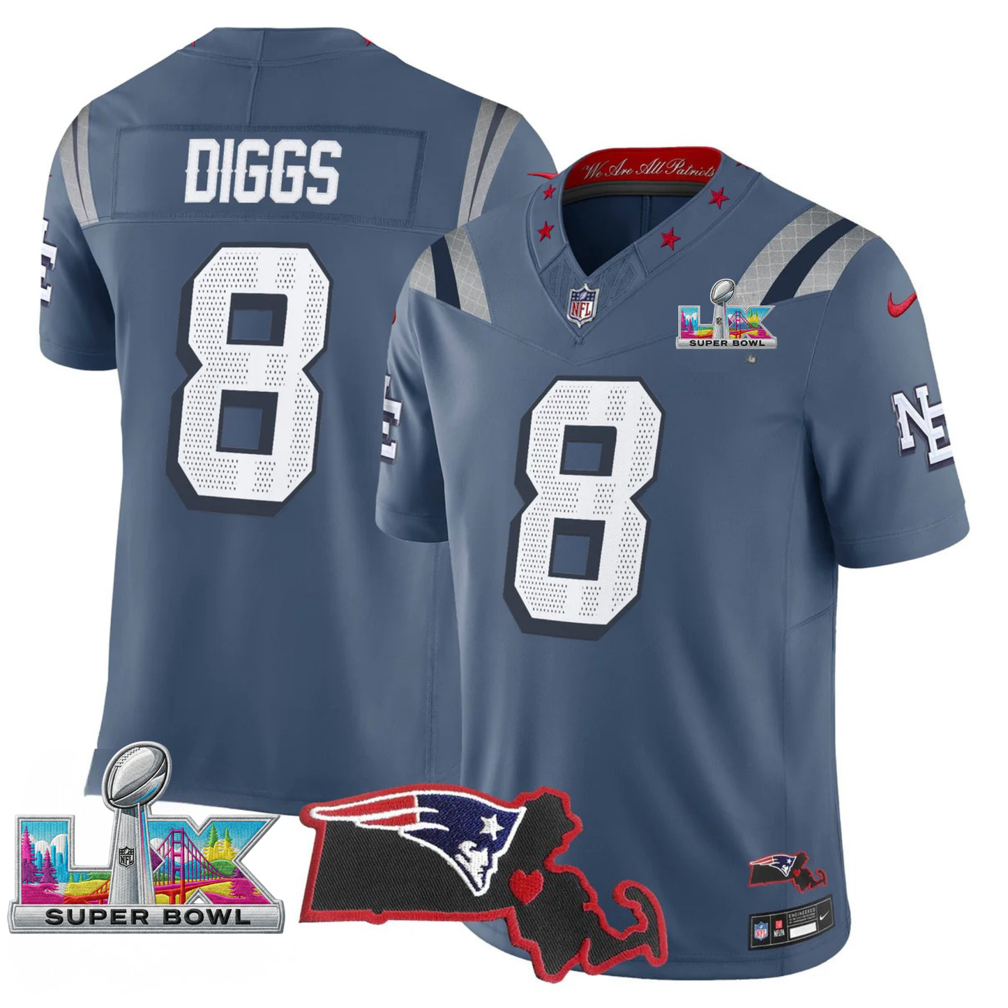 Women's NE SB LX Game Patch Vapor Limited Jersey - All Stitched