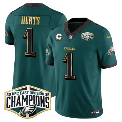 Eagles 2025 NFC East Division Champions Gold Trim Vapor Limited Jersey - All Stitched