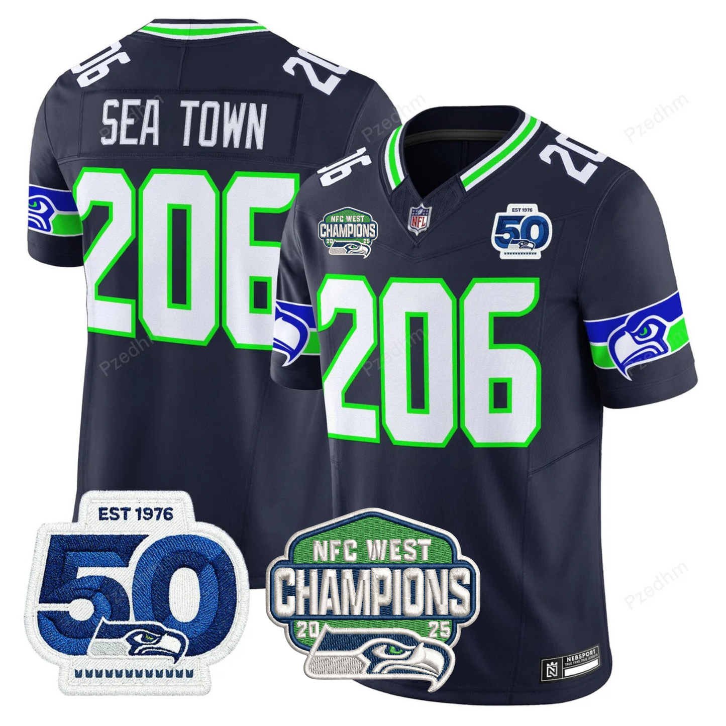 Seattle Seahawks NFC West Division Champions Vapor Limited Jersey V2 - All Stitched