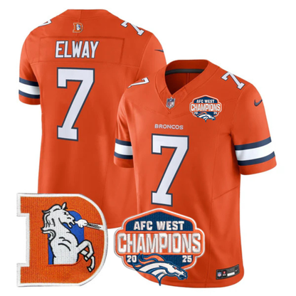 DEN AFC West Champions Patch Throwback Vapor Limited Jersey - All Stitched