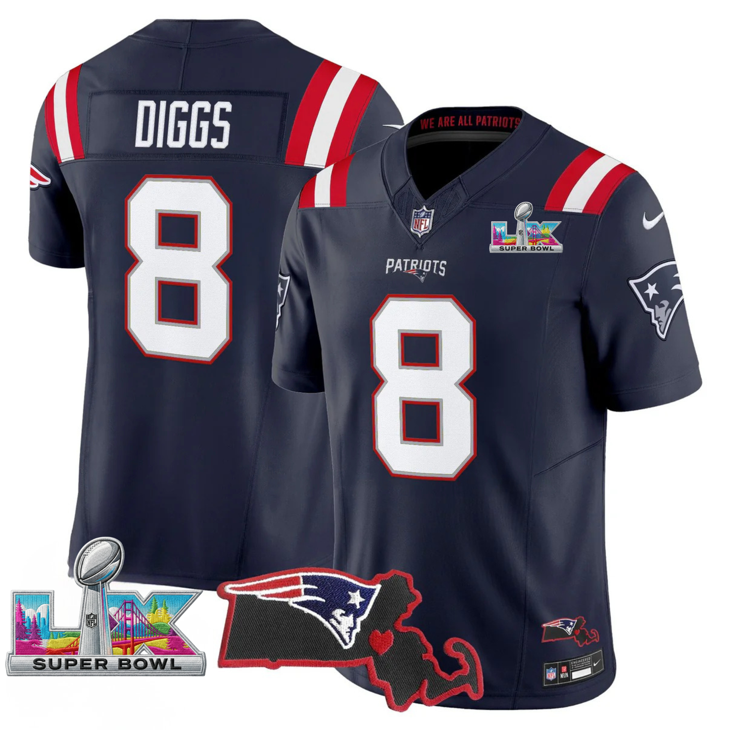 Women's NE SB LX Game Patch Vapor Limited Jersey - All Stitched