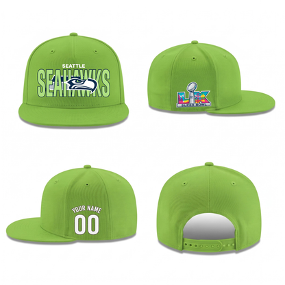 SEA Super Bowl Champions Personalized Snapback Cap - Printed V3