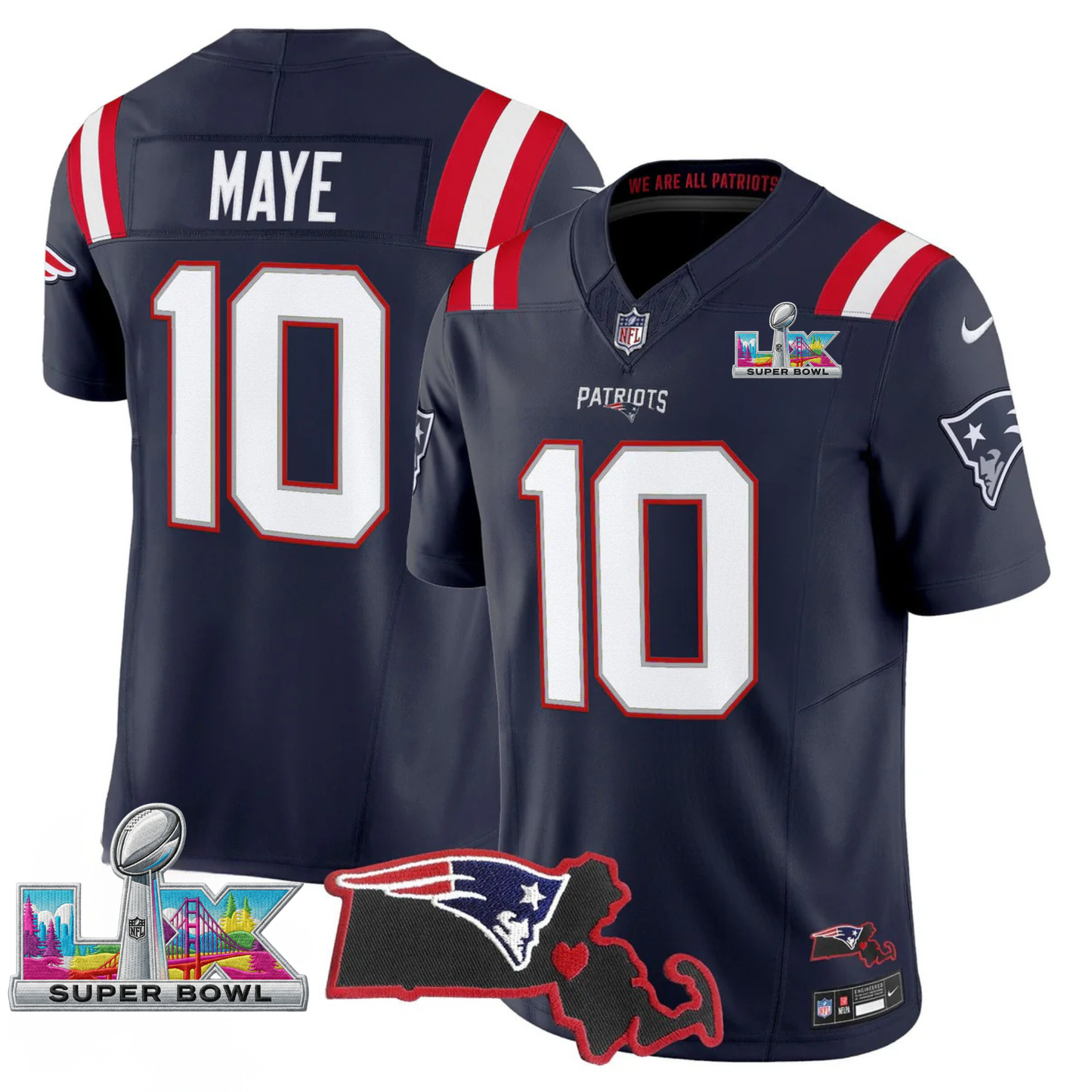 NE SB LX Game Patch Vapor Limited Jersey - All Stitched