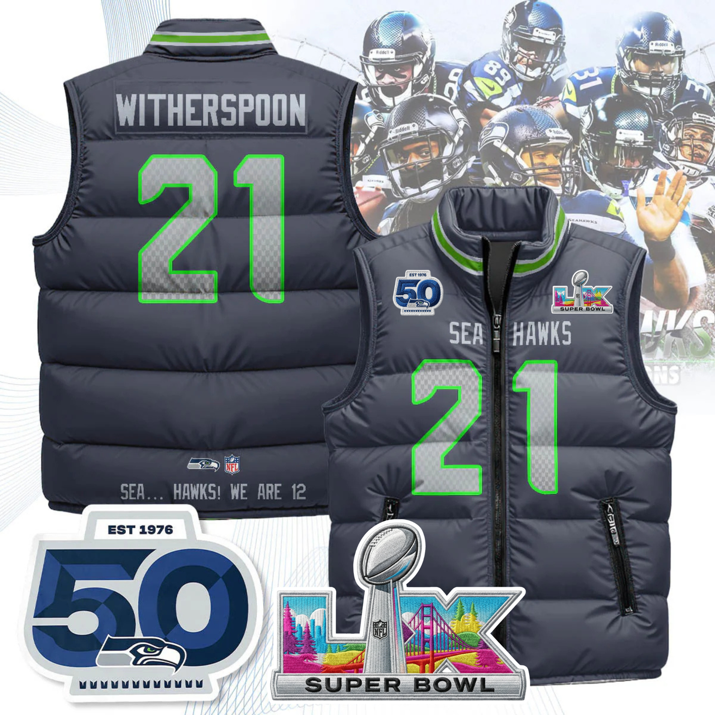 SEA NFC Champions Patch Unisex Puffer Vest