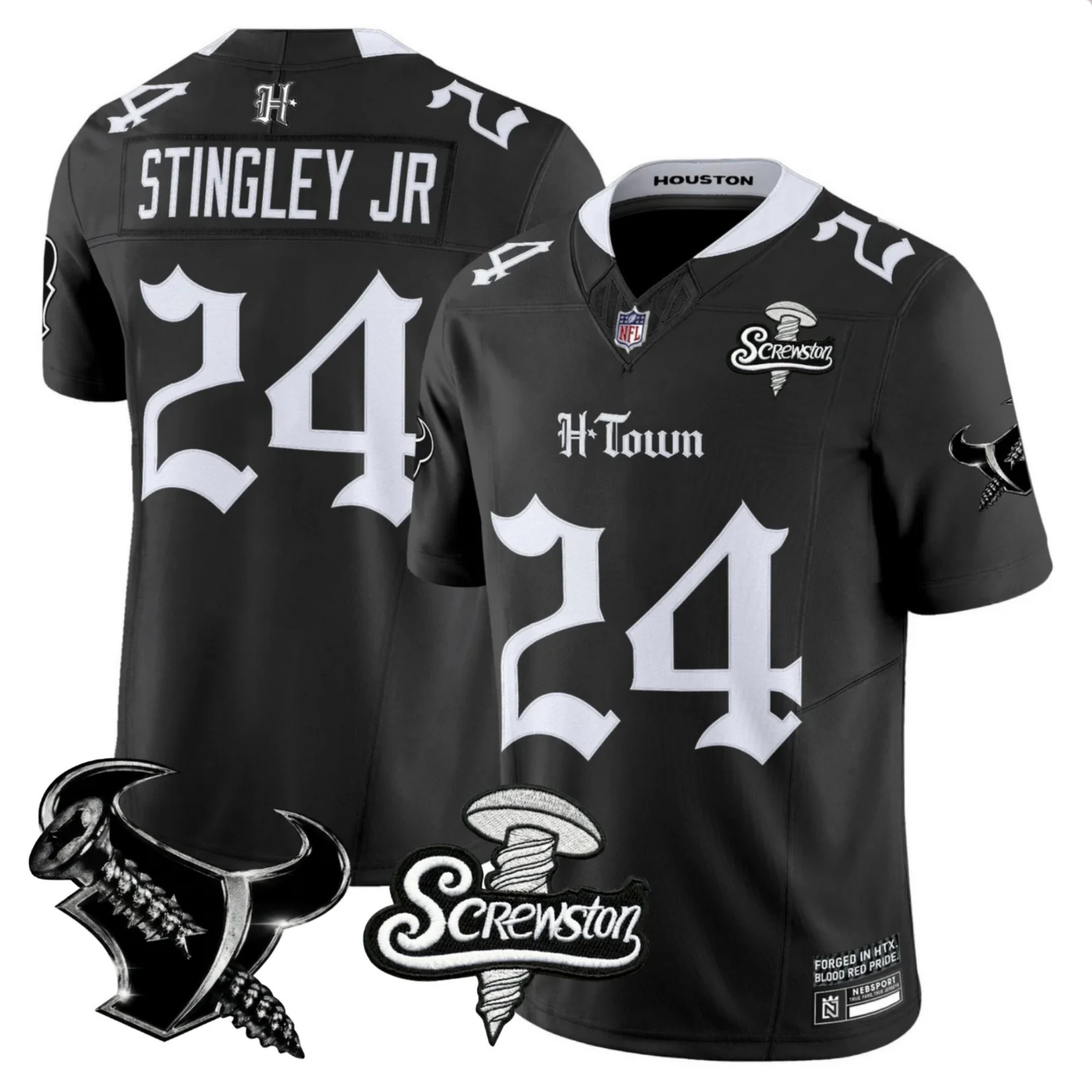 HOU 'Gothic Lone Star Shadows' DJ Screw Edition Vapor Limited Jersey - All Stitched