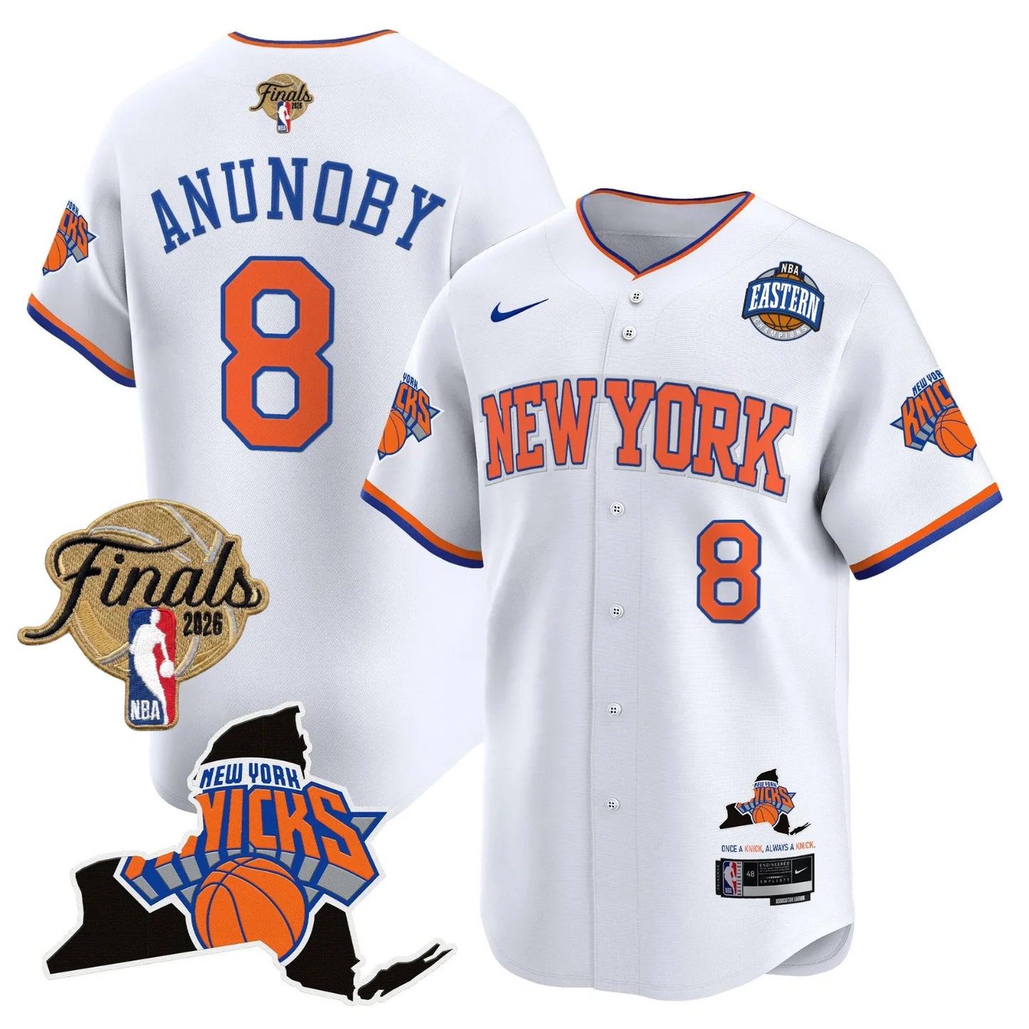 NYK 2026 Finals Vapor Baseball Jersey V2 - All Stitched