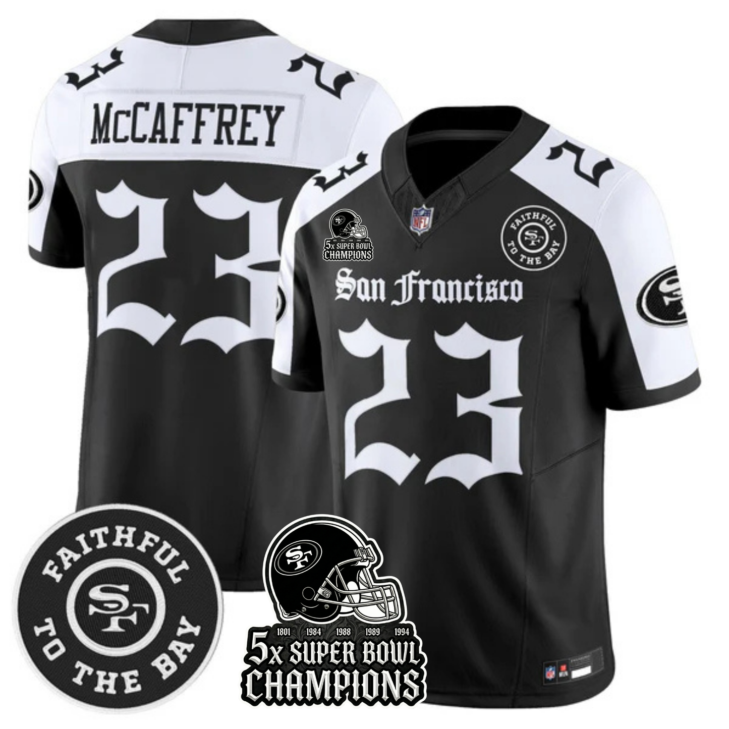 SF 5-Time Champions 'Gothic Edition' Vapor Limited Jersey - All Stitched