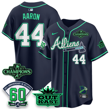 ATL 2026 NL East Champs Atliens Cool Base Galaxy Version Jersey - Stitched